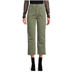Veronica Beard BLAKE Crop Classic Straight High Rise Jeans in Clover Wash